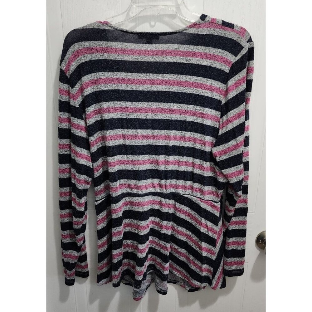 Lane Bryant Womens Long Sleeve Softest Touch Surplice Neck Sweater Striped 18/20 - Picture 6 of 10